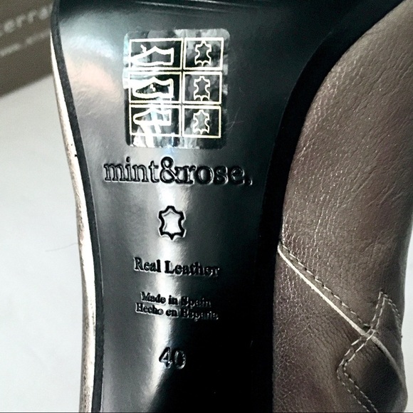 MINT&ROSE Lauren pewter leather ankle boots 10 NIB - Picture 4 of 7